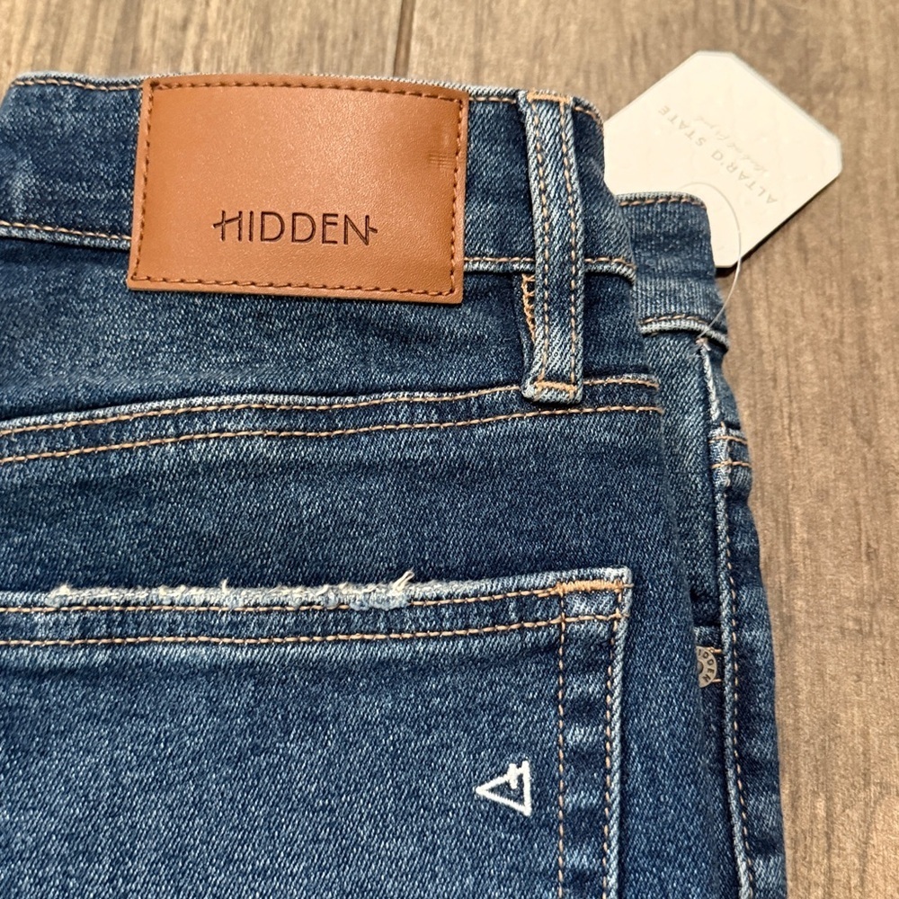 Altar'd State Hidden Jeans High Rise Dark Wash Flare Denim Jeans - Picture 3 of 8